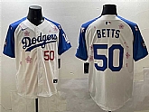 Men's Los Angeles Dodgers #50 Mookie Betts White Royal 2025 Tokyo Series Limited Stitched Jersey,baseball caps,new era cap wholesale,wholesale hats